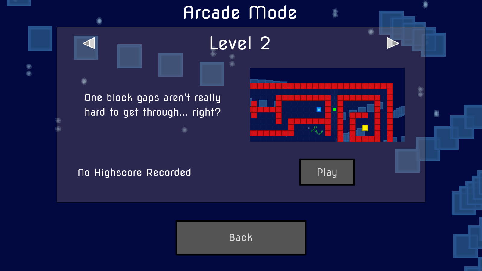 A photo of the new Arcade Mode menu.